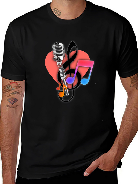 Music Lovers Black Graphic Tee
