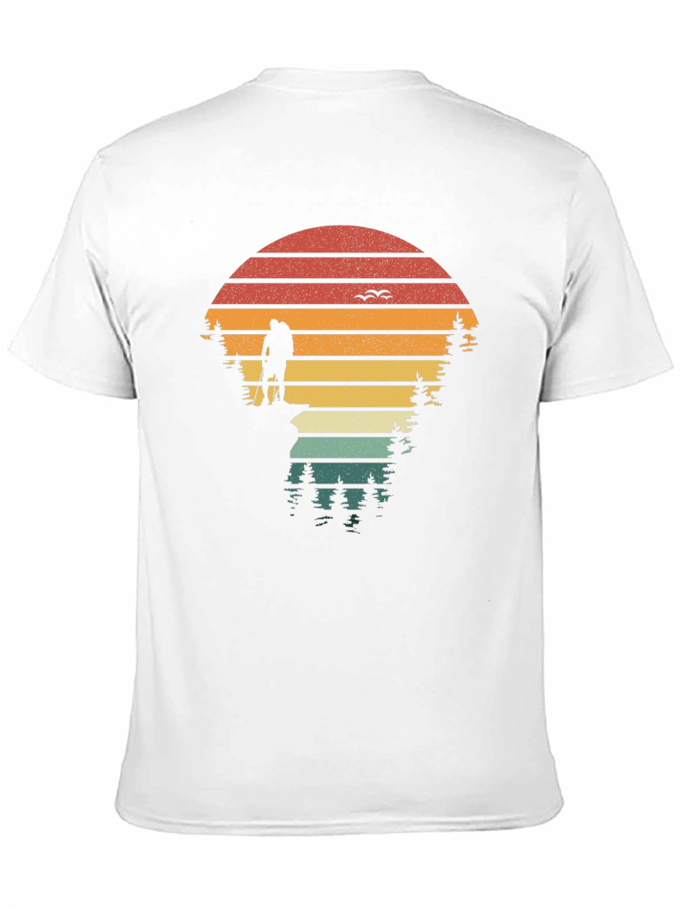 Nature Hiker Graphic Tee - Retro Sunset Design