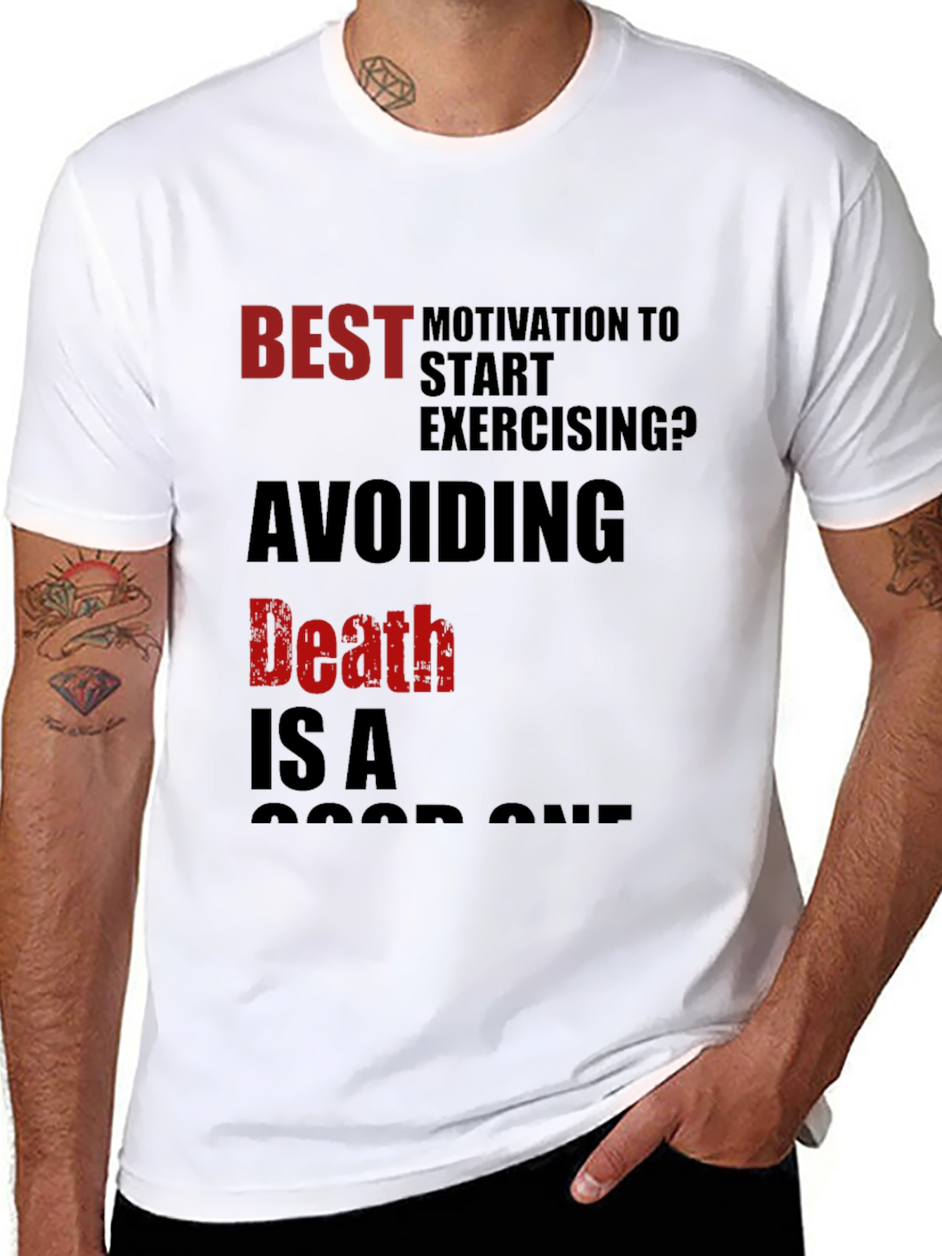 Motivational Workout T-Shirt - Avoiding Death
