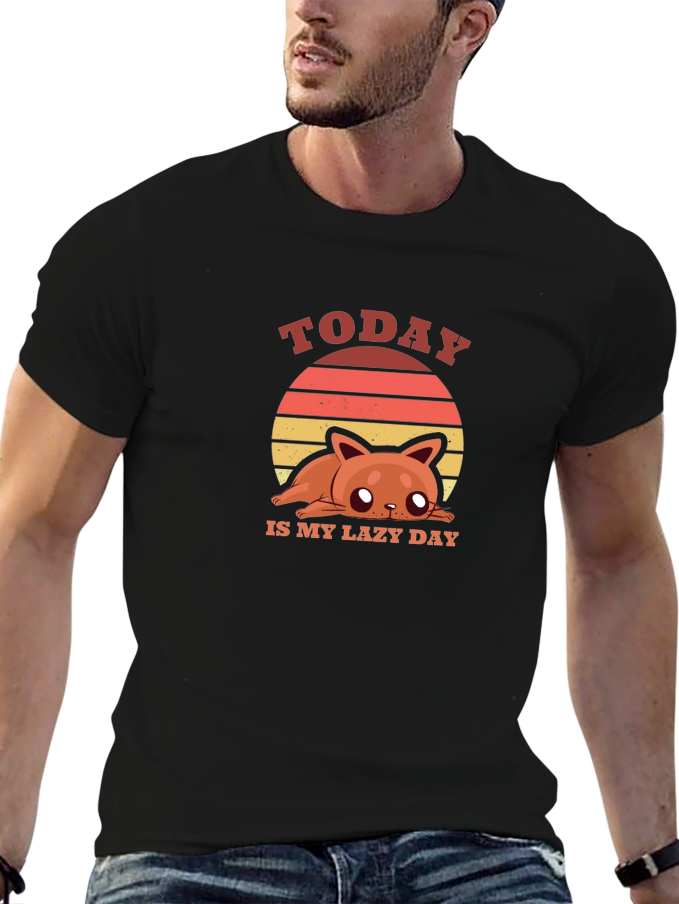 Lazy Day Cat T-Shirt - Soft Cotton Tee