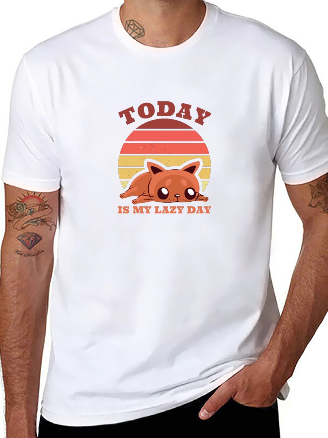 Lazy Day Cat T-Shirt - Soft Cotton Tee