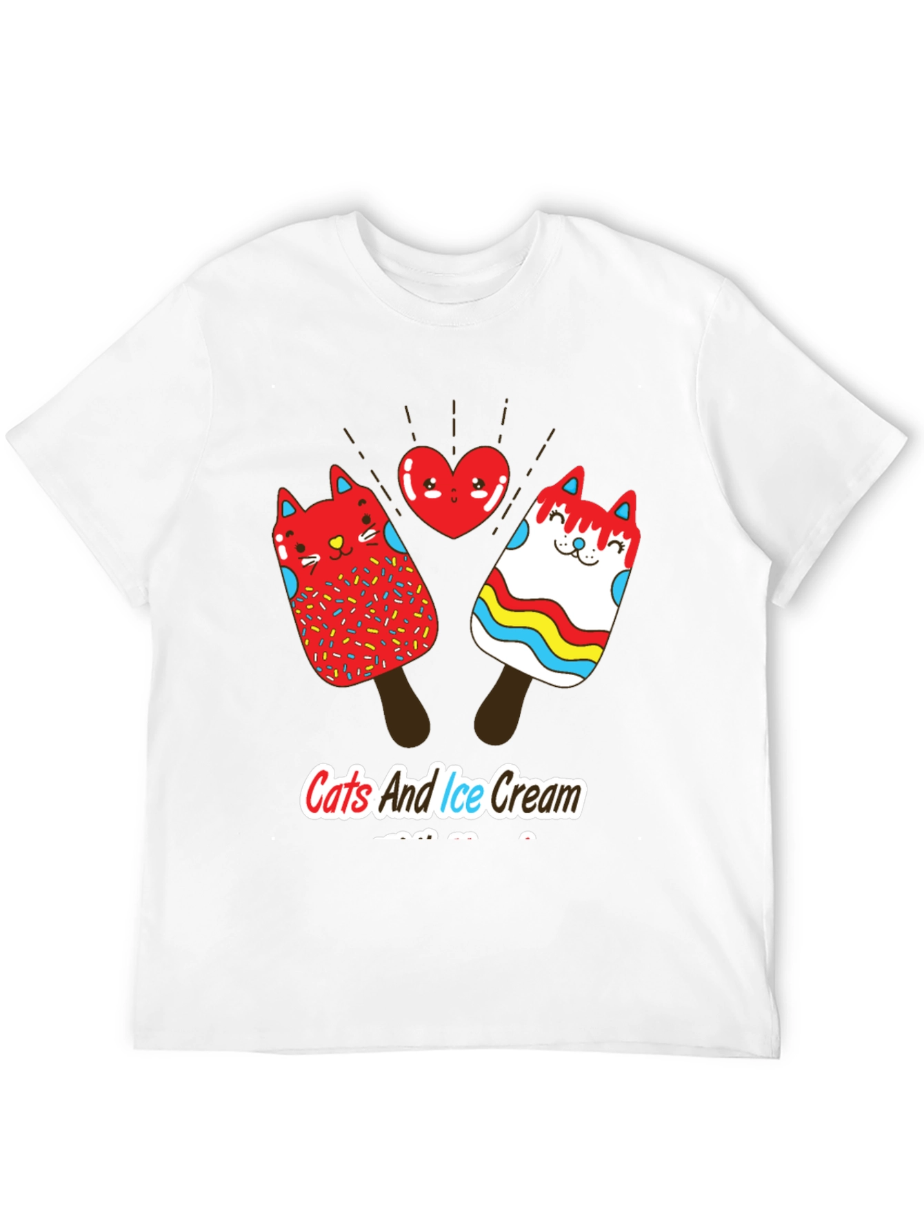 Cats and Ice Cream T-Shirt - Novelty Graphic Tee