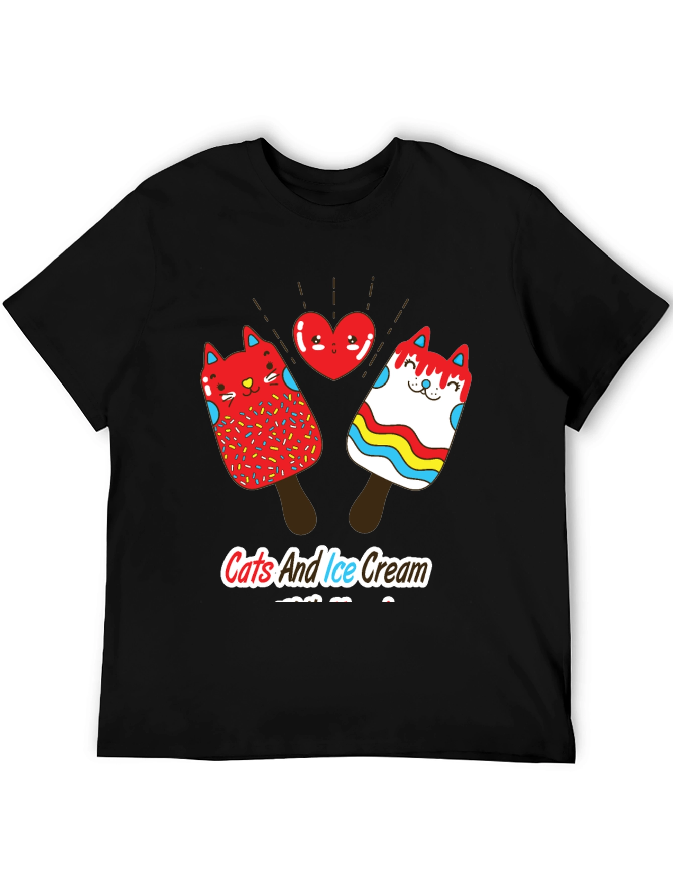 Cats and Ice Cream T-Shirt - Novelty Graphic Tee