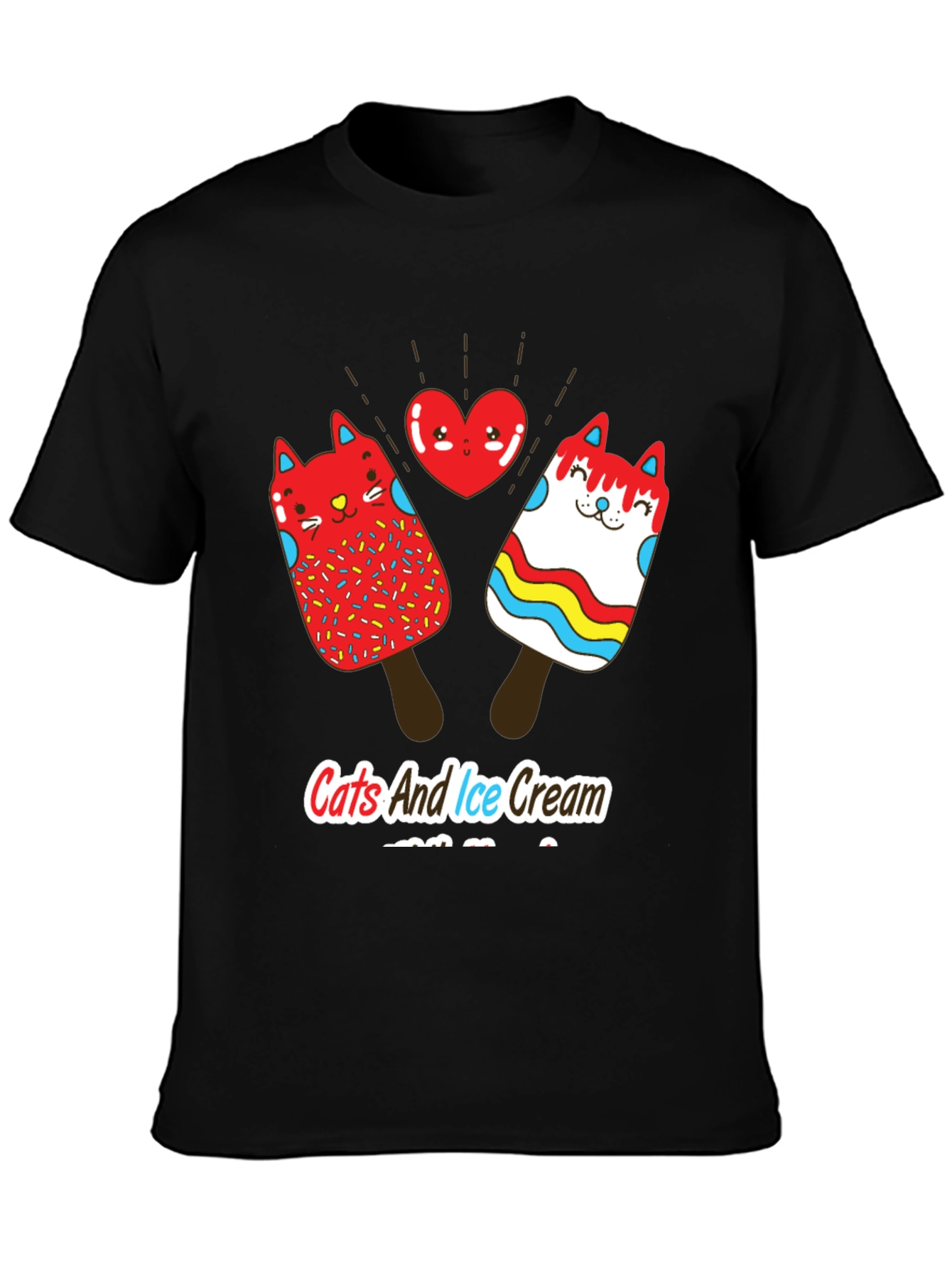 Cats and Ice Cream T-Shirt - Novelty Graphic Tee