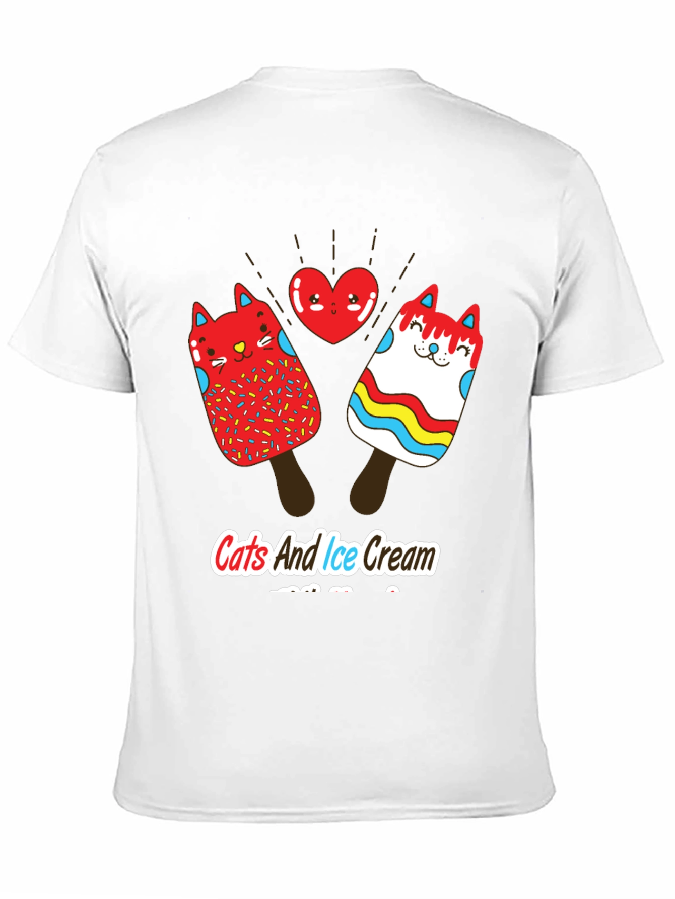 Cats and Ice Cream T-Shirt - Novelty Graphic Tee