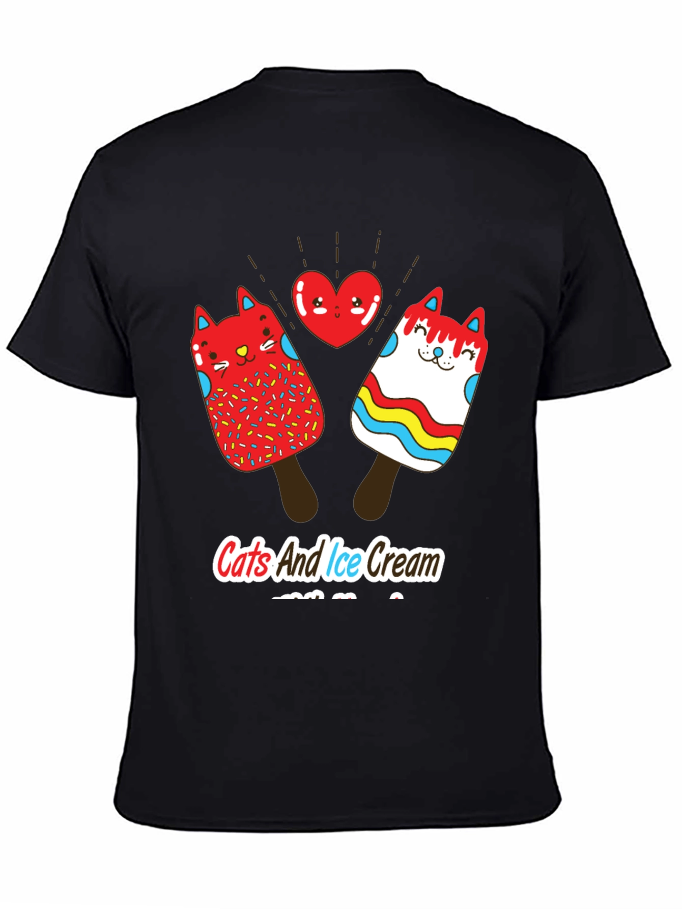 Cats and Ice Cream T-Shirt - Novelty Graphic Tee