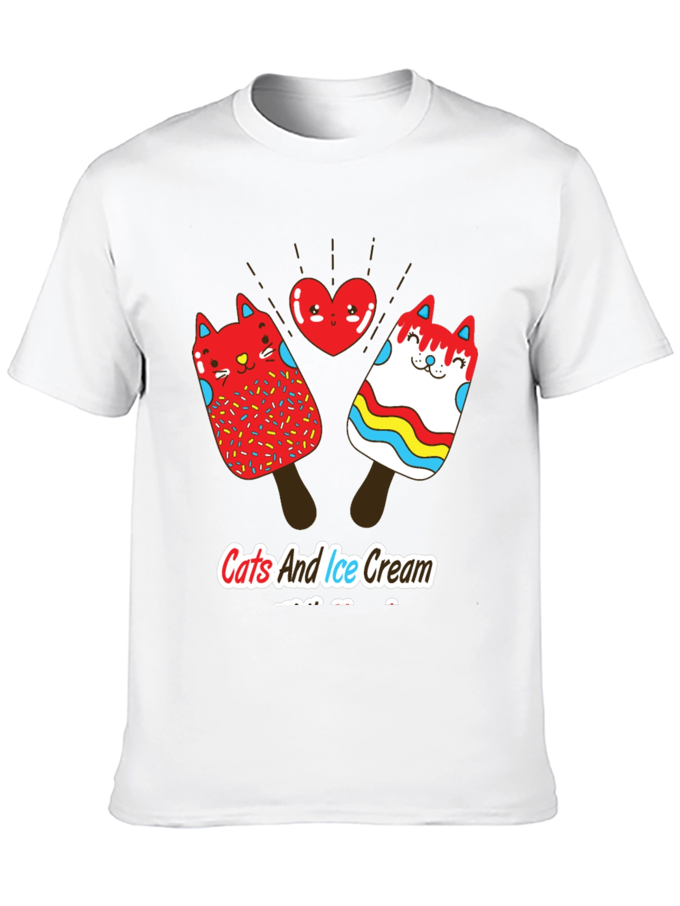 Cats and Ice Cream T-Shirt - Novelty Graphic Tee