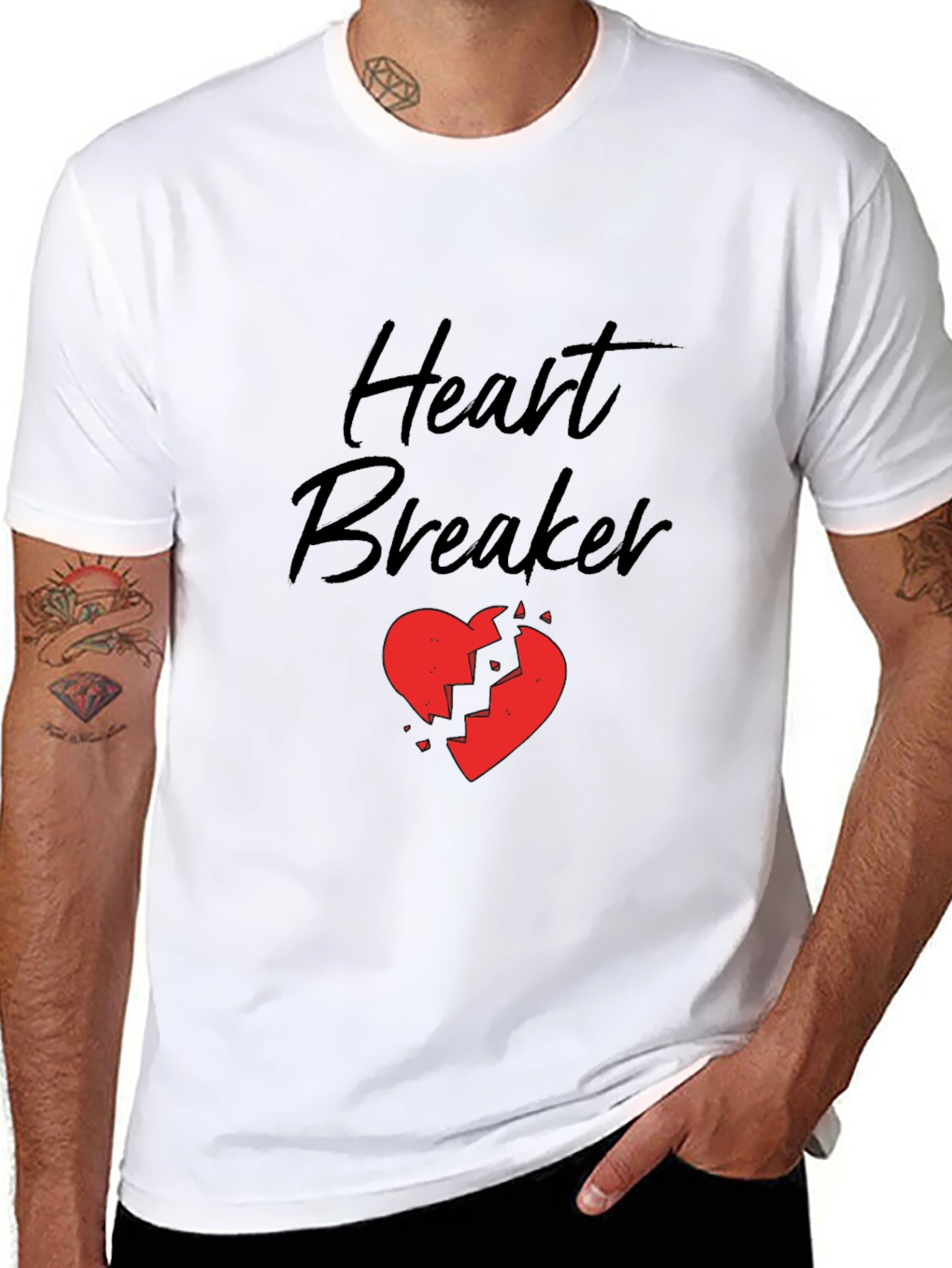 Heart Breaker Graphic Tee - Black