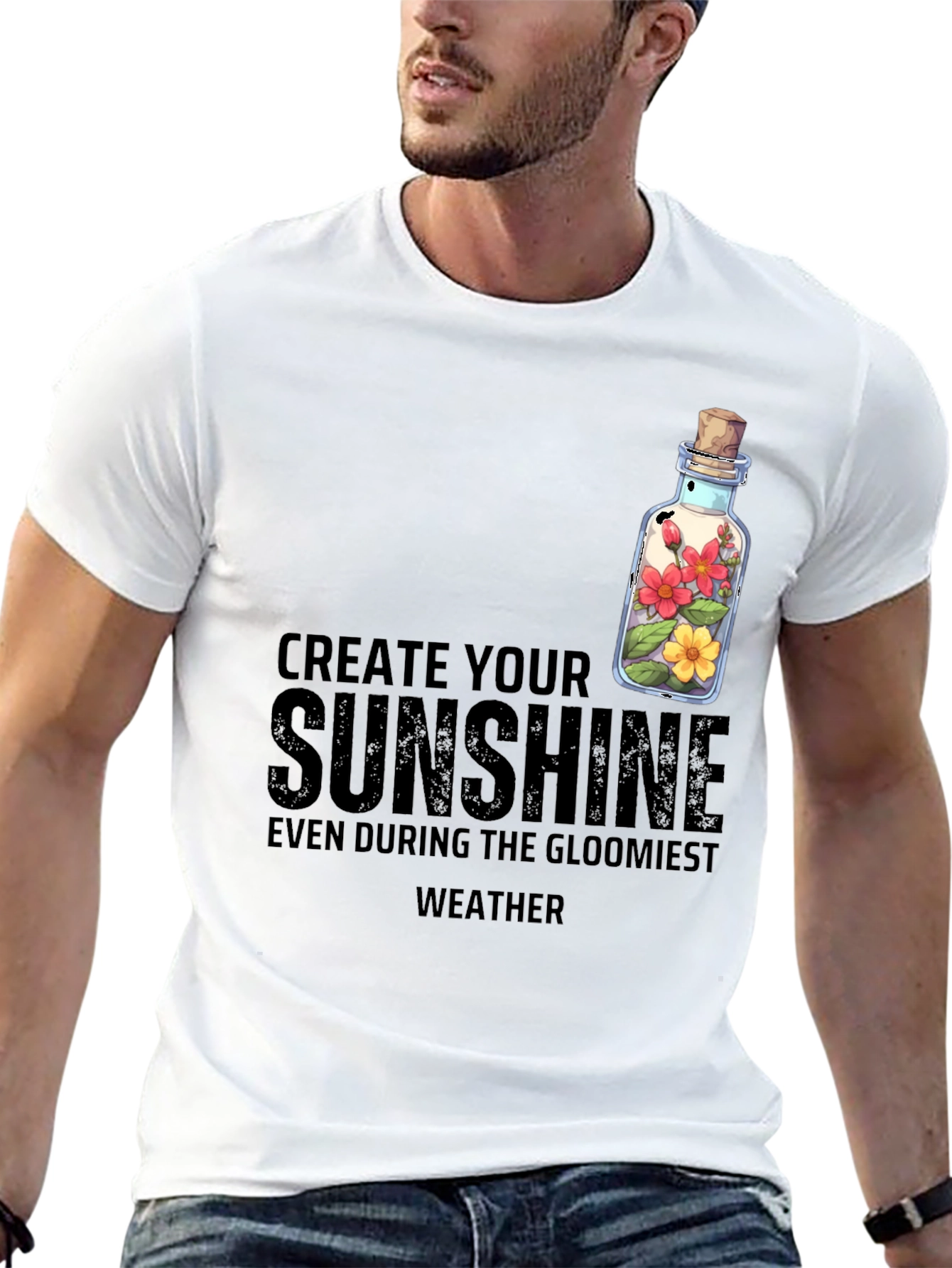 Create Your Sunshine Graphic Tee - Positive Vibes