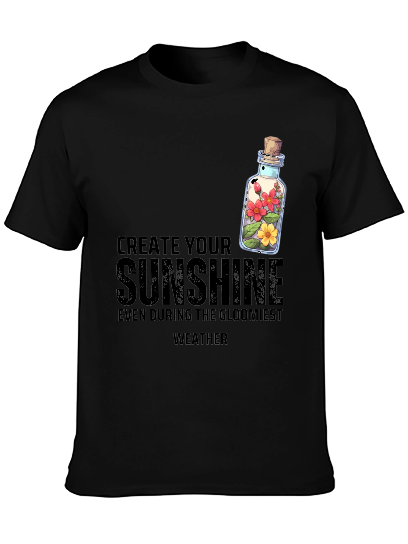 Create Your Sunshine Graphic Tee - Positive Vibes