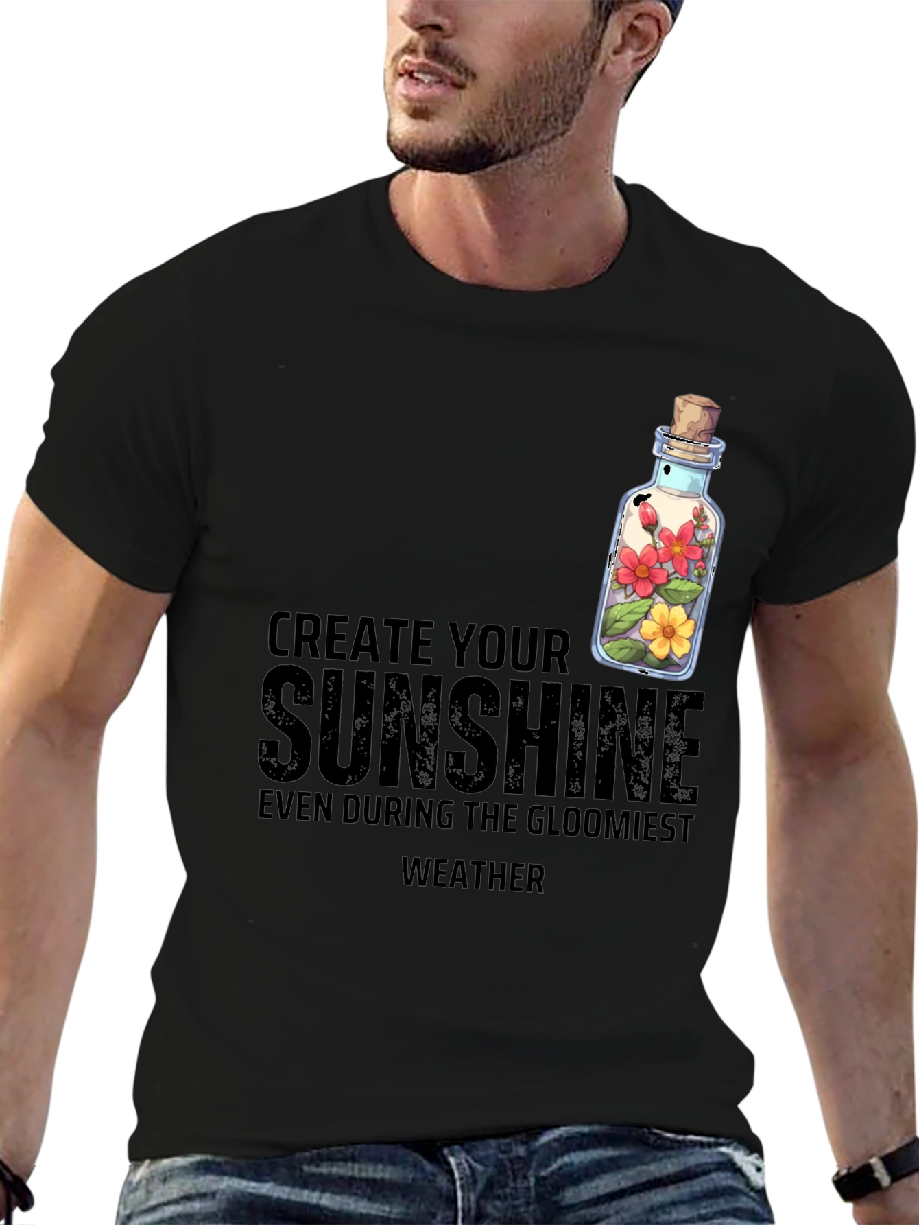 Create Your Sunshine Graphic Tee - Positive Vibes