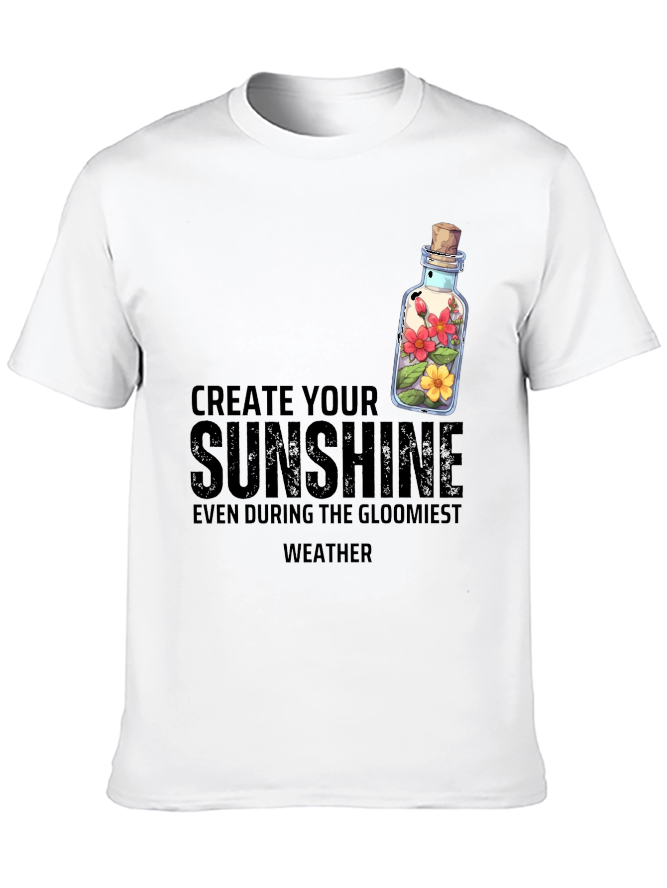 Create Your Sunshine Graphic Tee - Positive Vibes