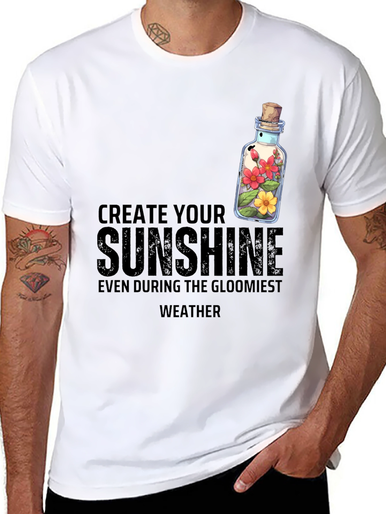Create Your Sunshine Graphic Tee - Positive Vibes