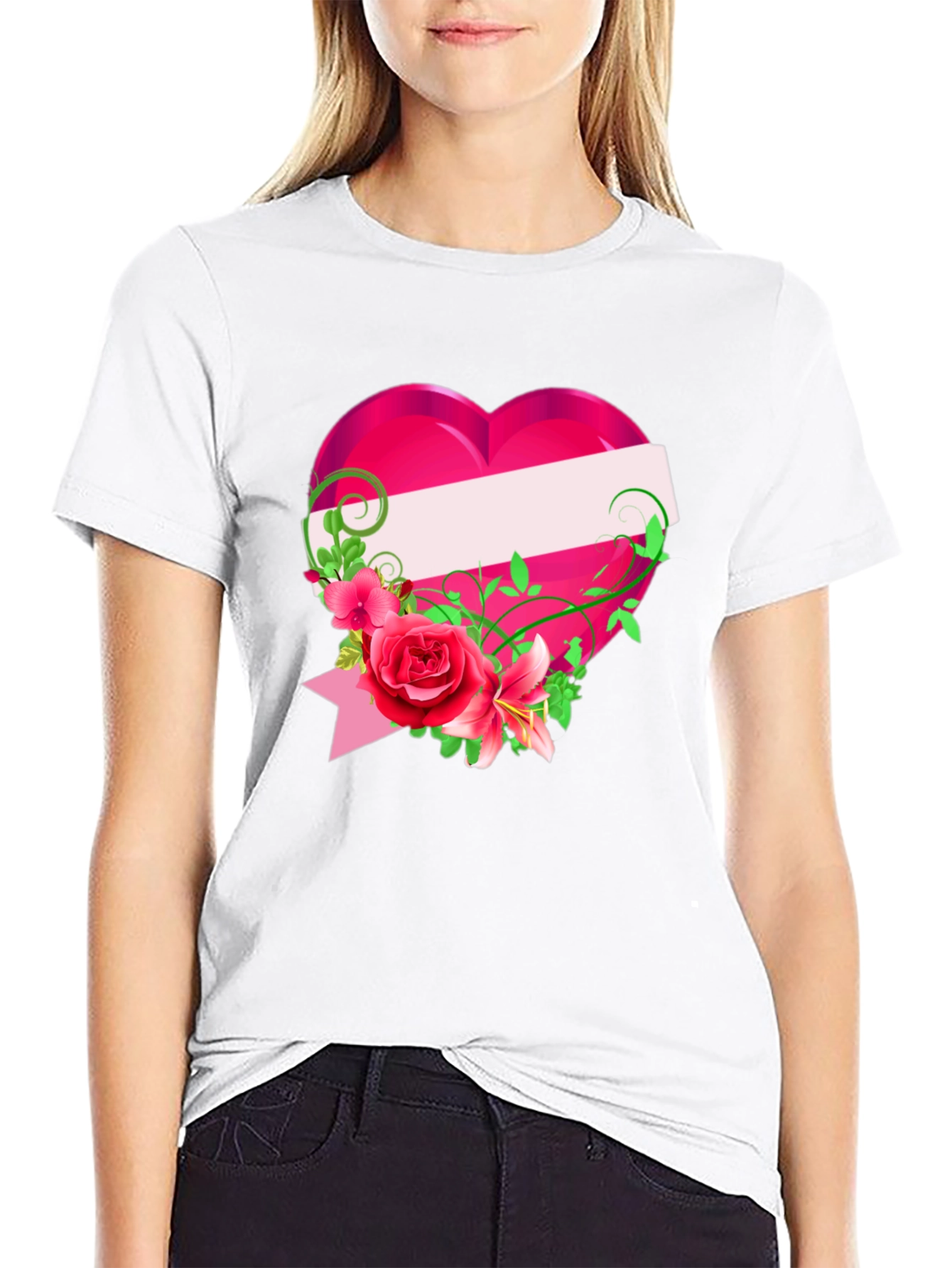 Floral Heart Graphic T-Shirt