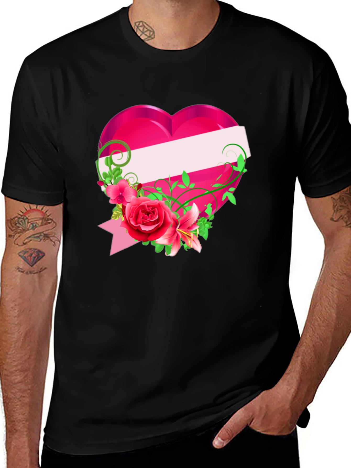 Floral Heart Graphic T-Shirt