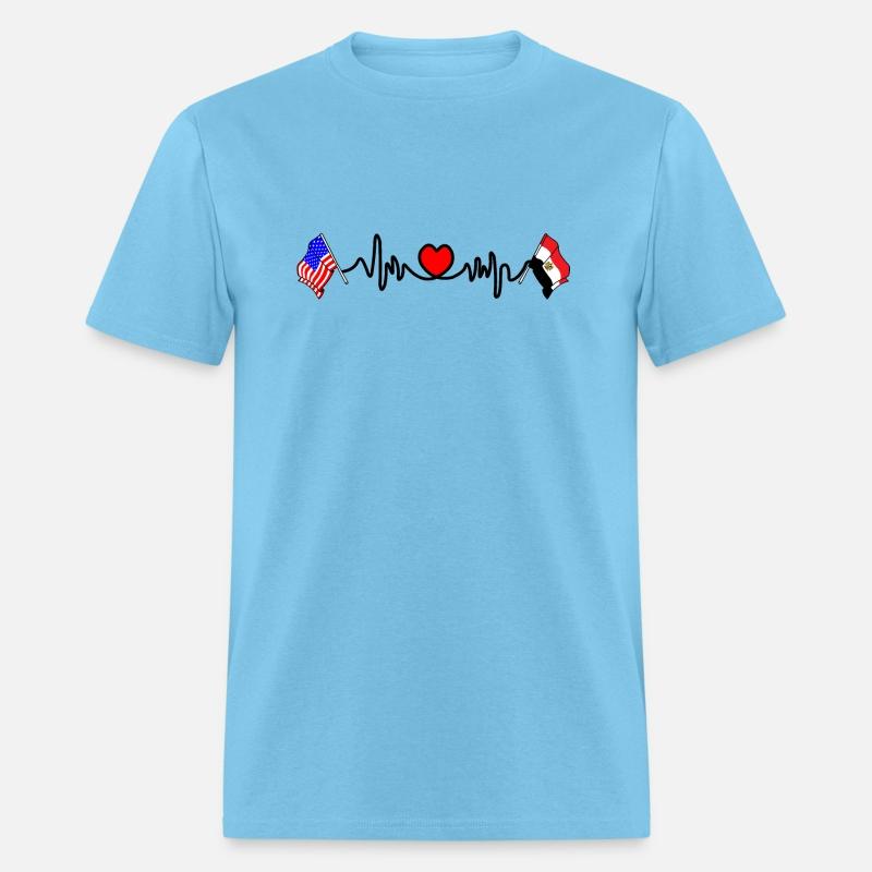 United States USA and flag Egypt Cardio heart