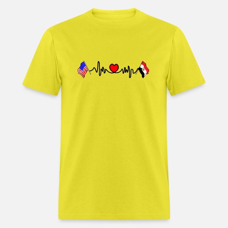 United States USA and flag Egypt Cardio heart