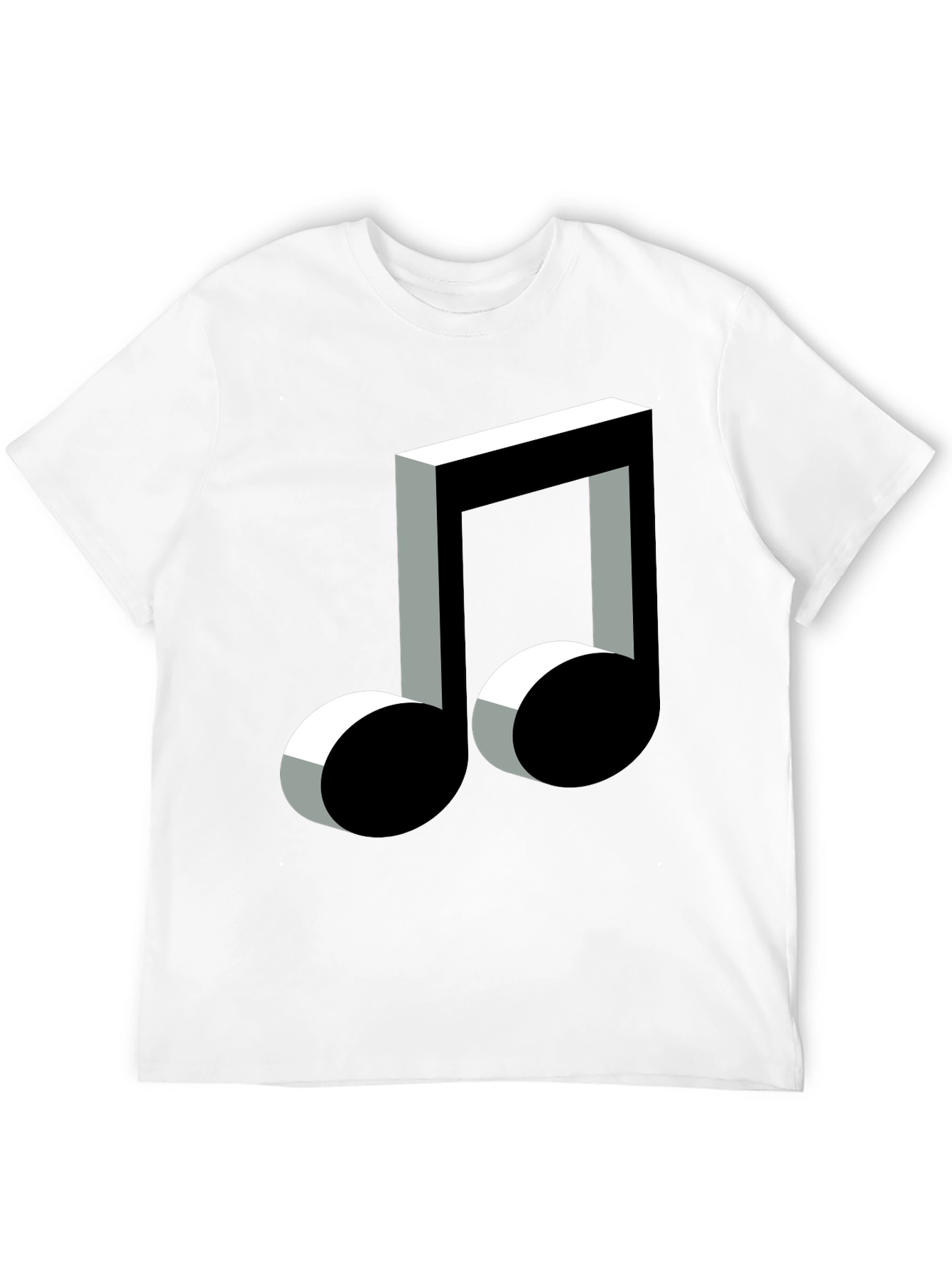 3D Music Note Graphic Black T-Shirt
