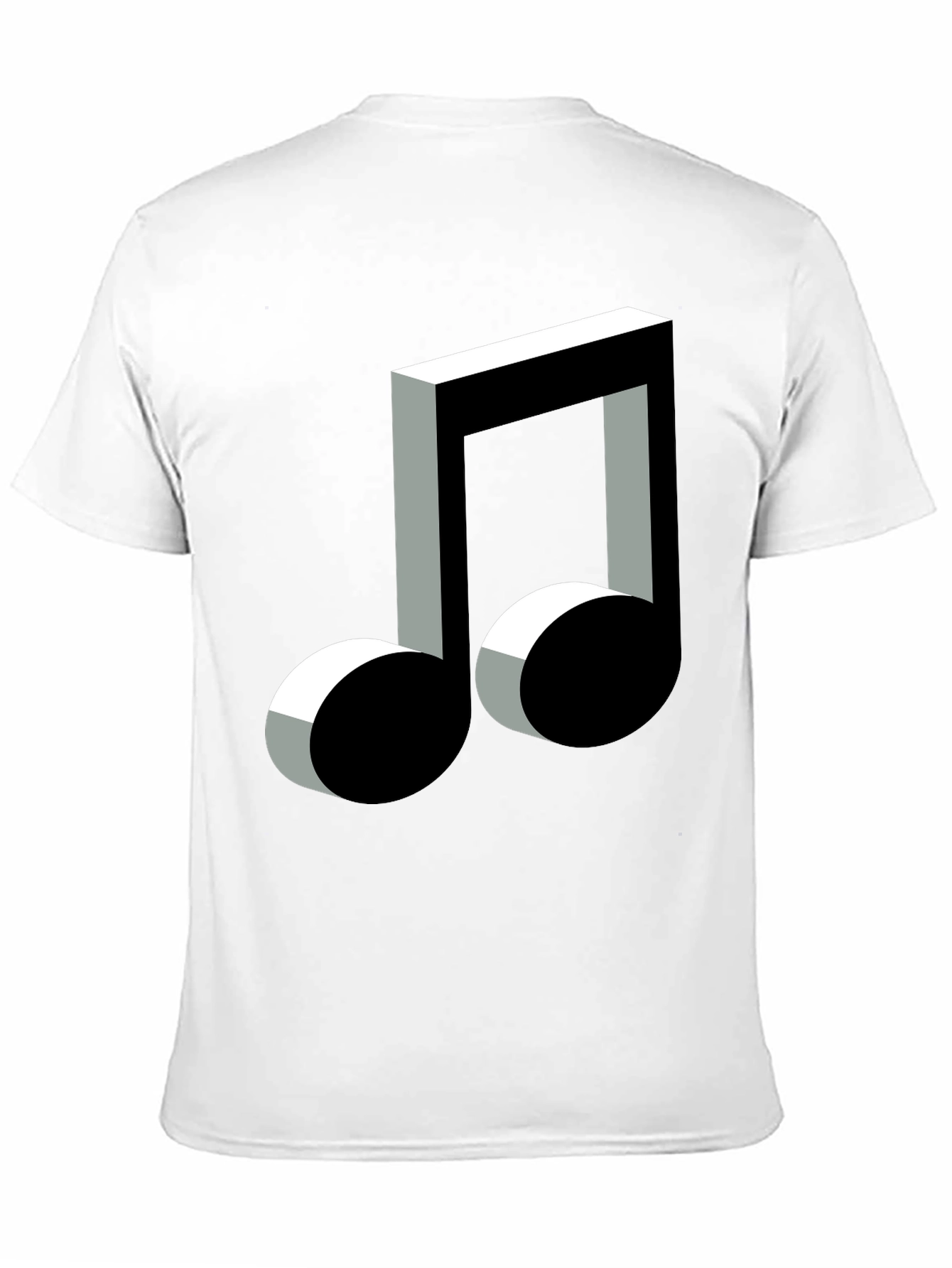 3D Music Note Graphic Black T-Shirt
