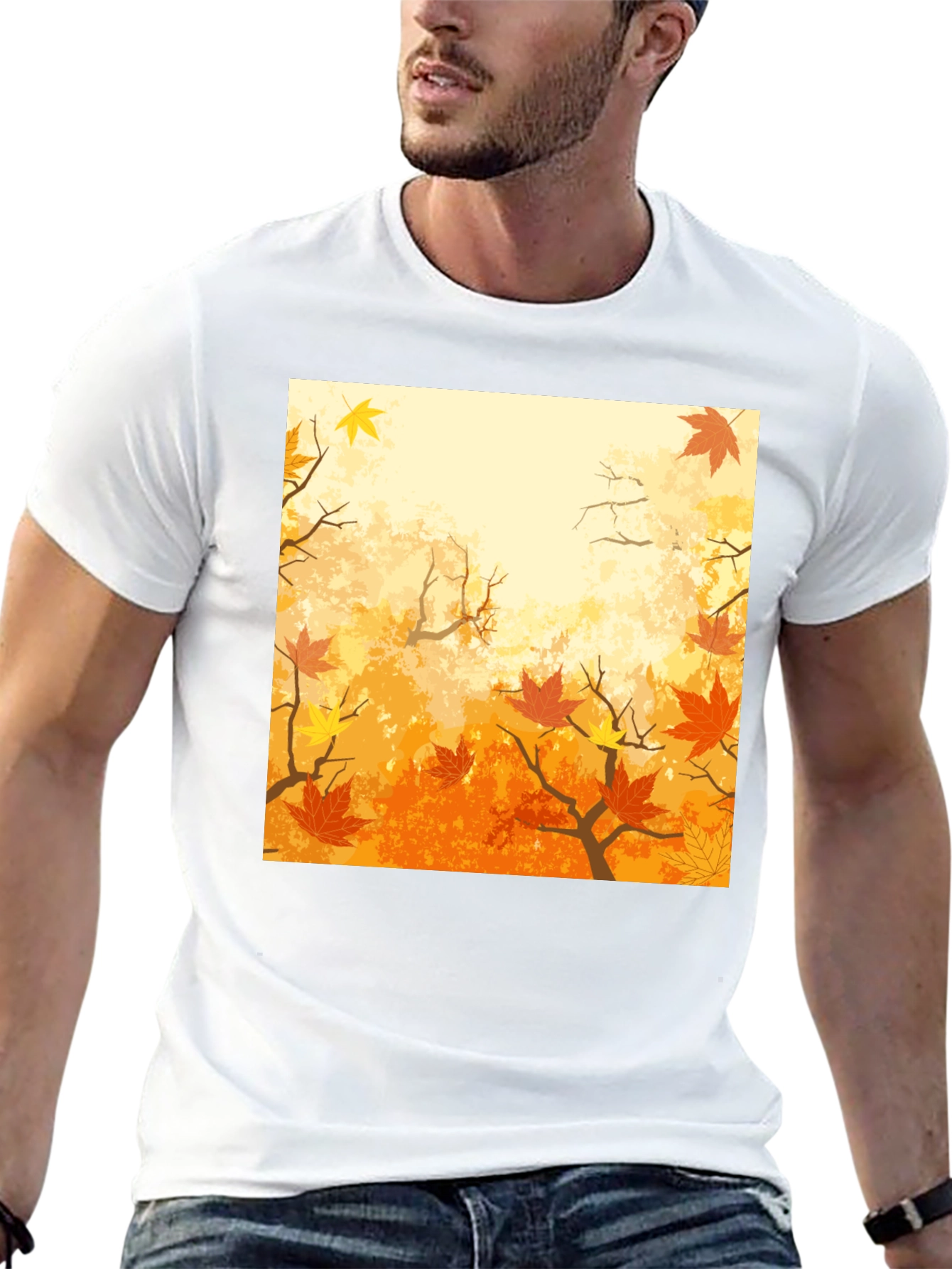 Autumn Leaves Graphic T-Shirt - Black