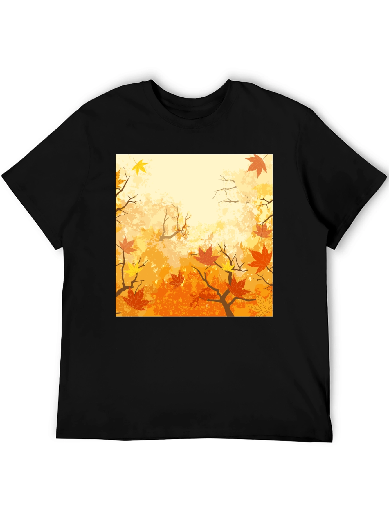Autumn Leaves Graphic T-Shirt - Black