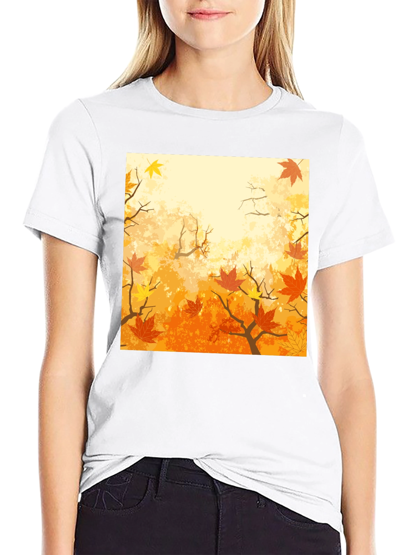 Autumn Leaves Graphic T-Shirt - Black