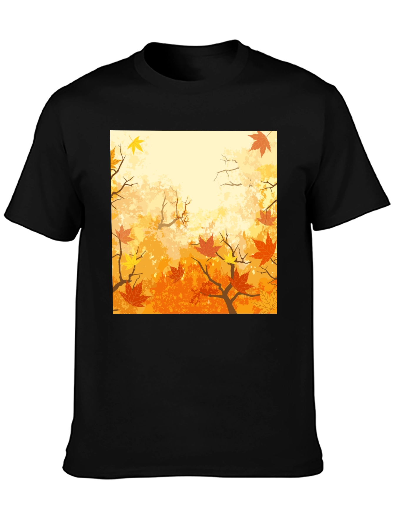 Autumn Leaves Graphic T-Shirt - Black