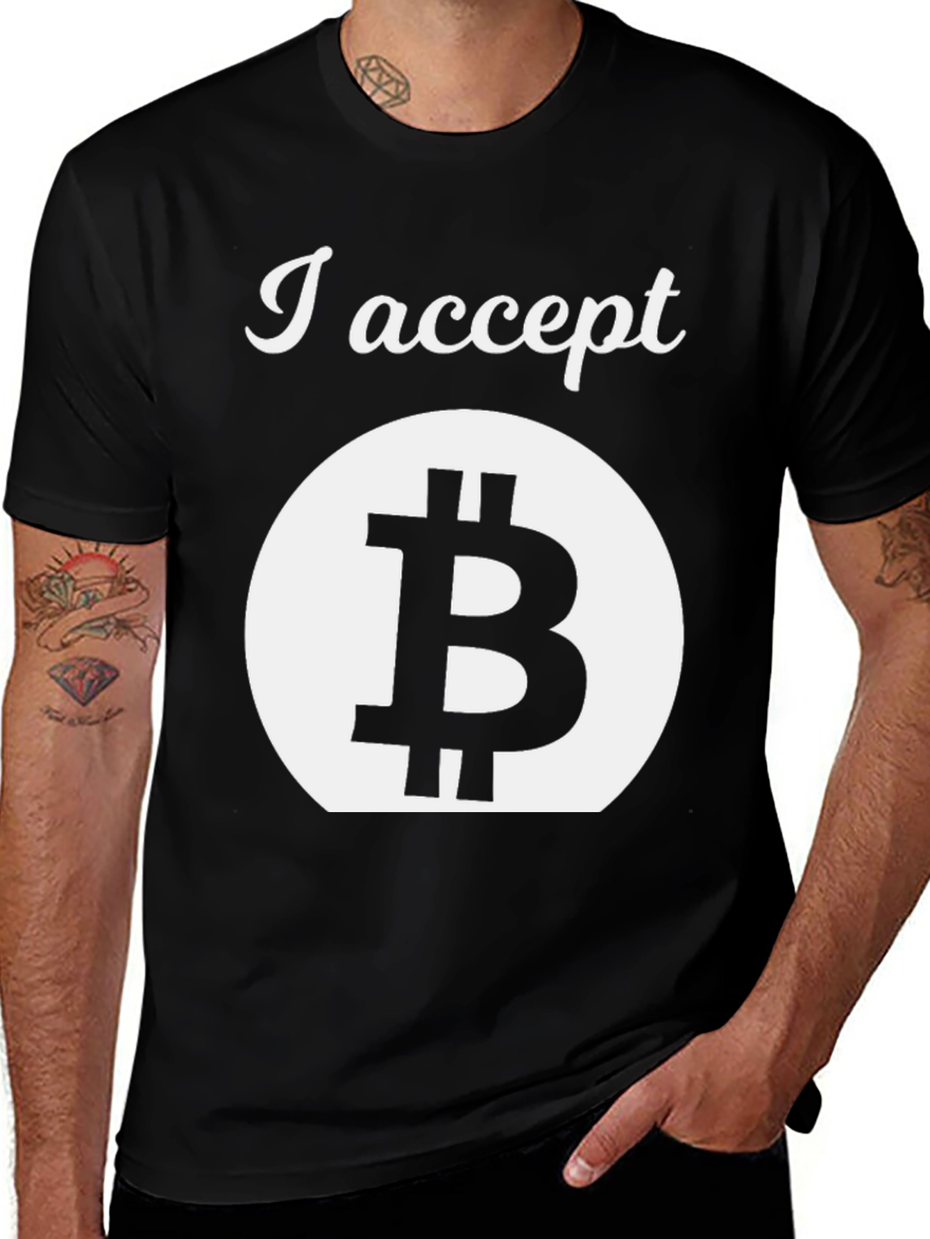 I Accept Bitcoin Graphic Tee - Crypto Currency Shirt