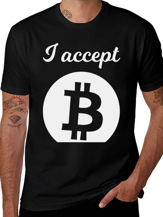 I Accept Bitcoin Graphic Tee - Crypto Currency Shirt