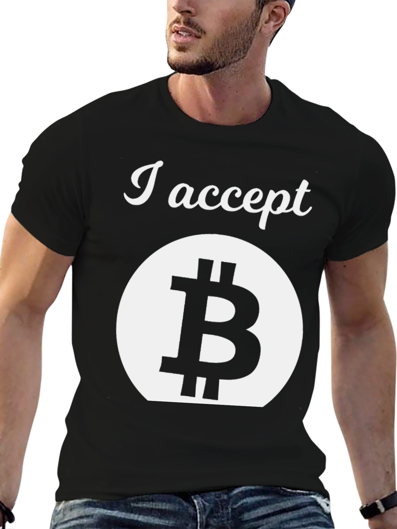 I Accept Bitcoin Graphic Tee - Crypto Currency Shirt