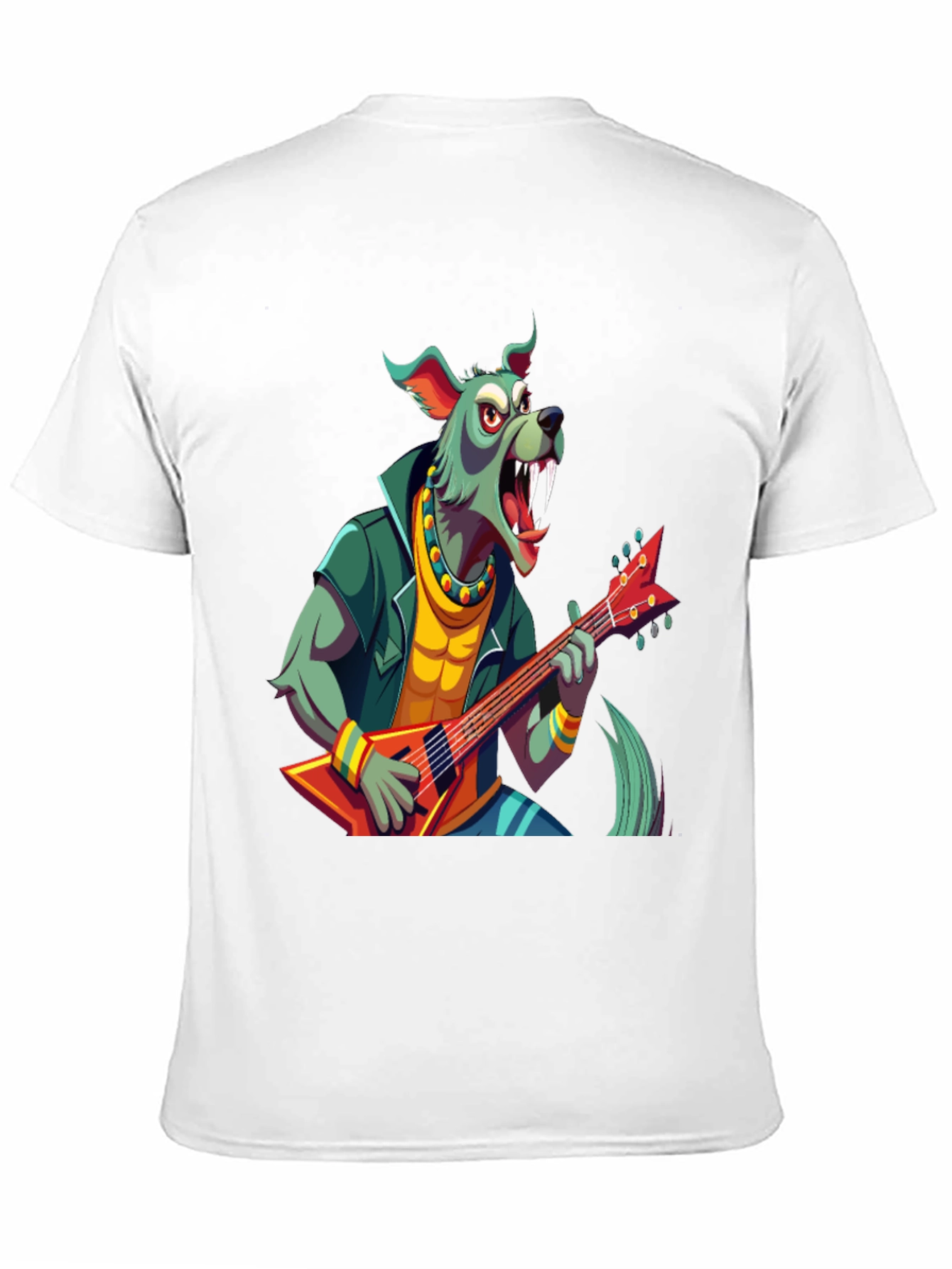Rocking Werewolf Guitarist Graphic T-Shirt