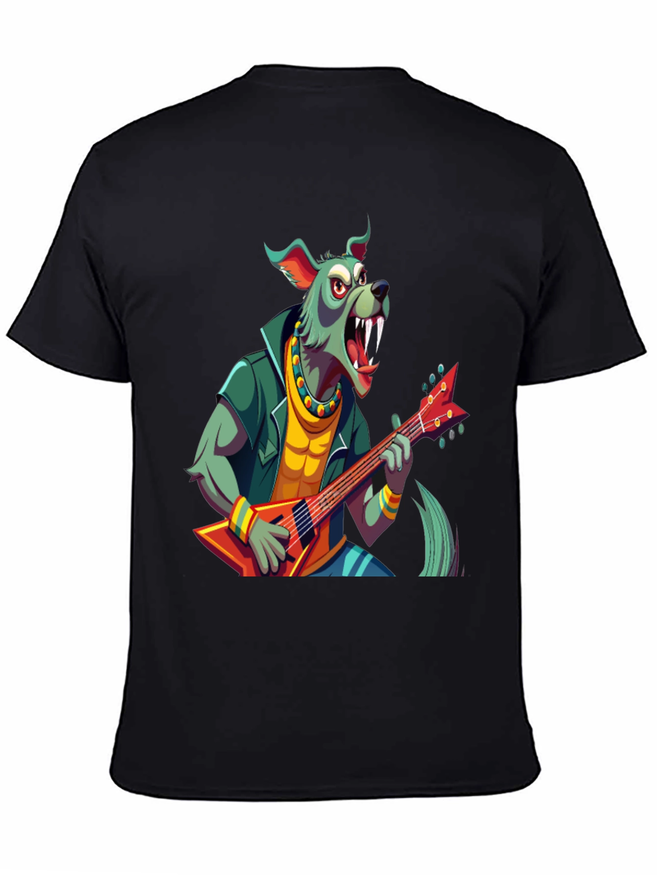 Rocking Werewolf Guitarist Graphic T-Shirt