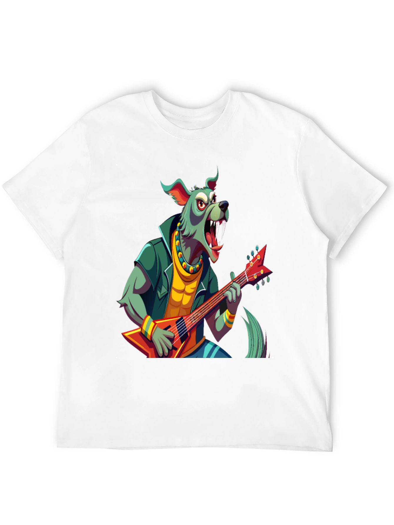 Rocking Werewolf Guitarist Graphic T-Shirt
