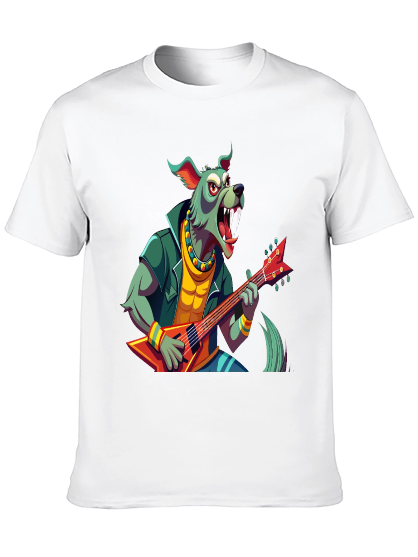 Rocking Werewolf Guitarist Graphic T-Shirt