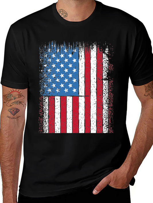 American Flag Distressed Graphic Tee