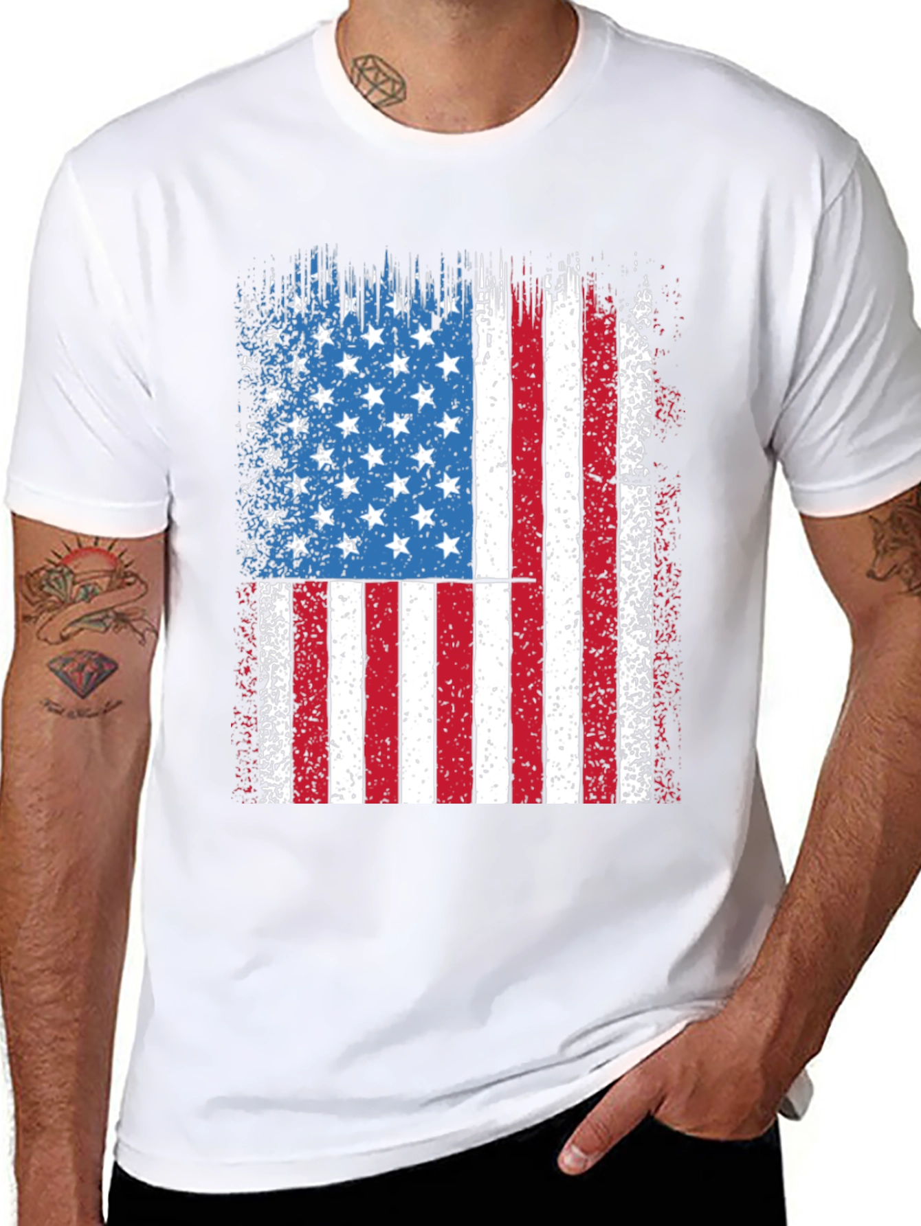 American Flag Distressed Graphic Tee