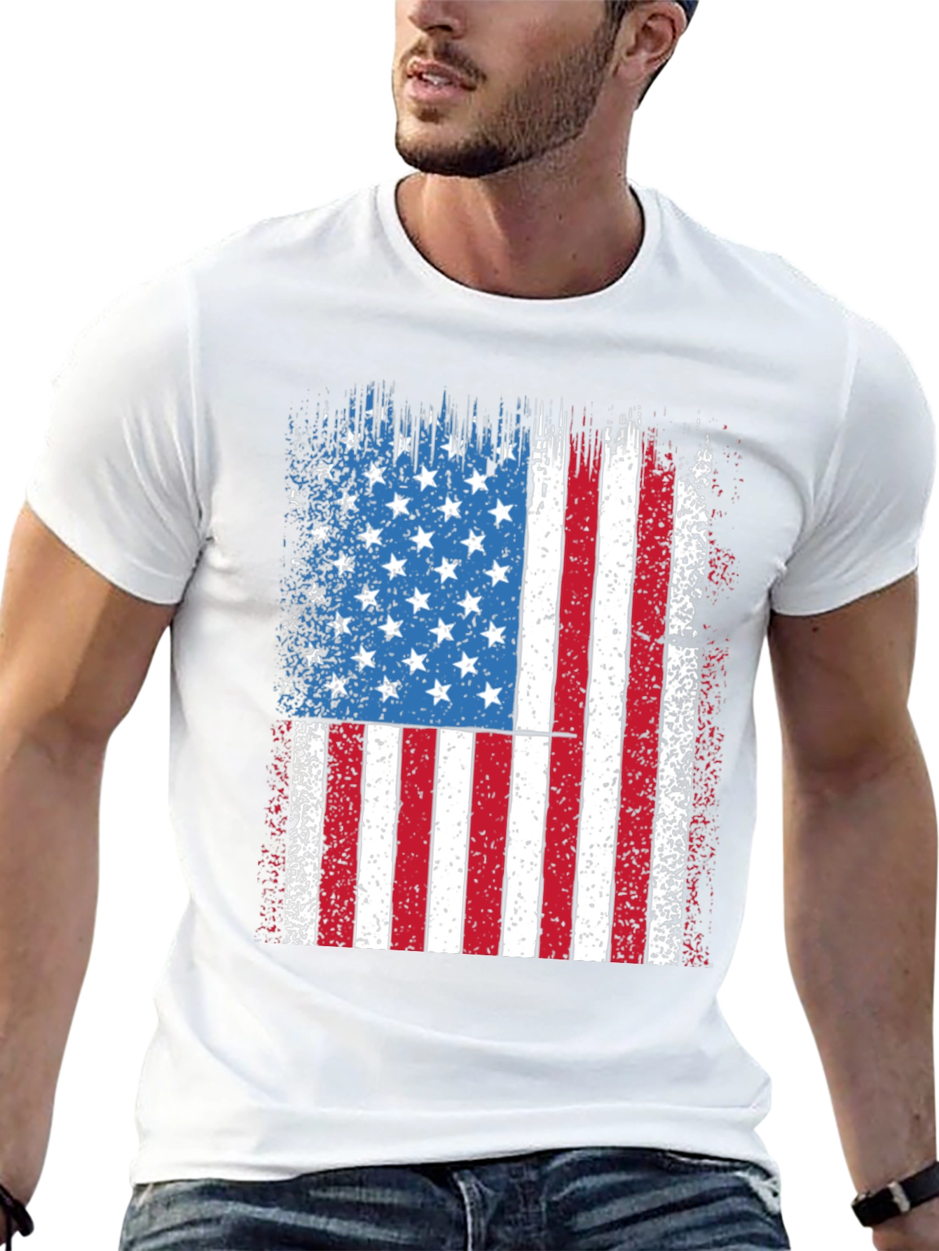 American Flag Distressed Graphic Tee