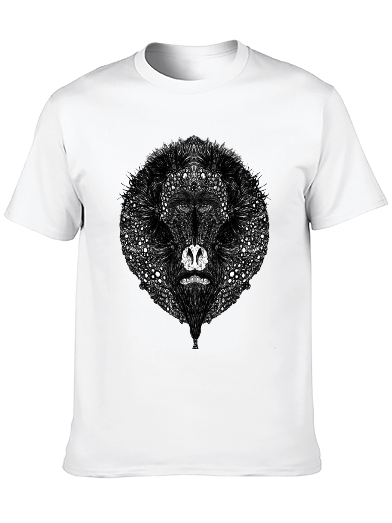 Abstract Baboon Graphic Tee - Unique Black T-Shirt