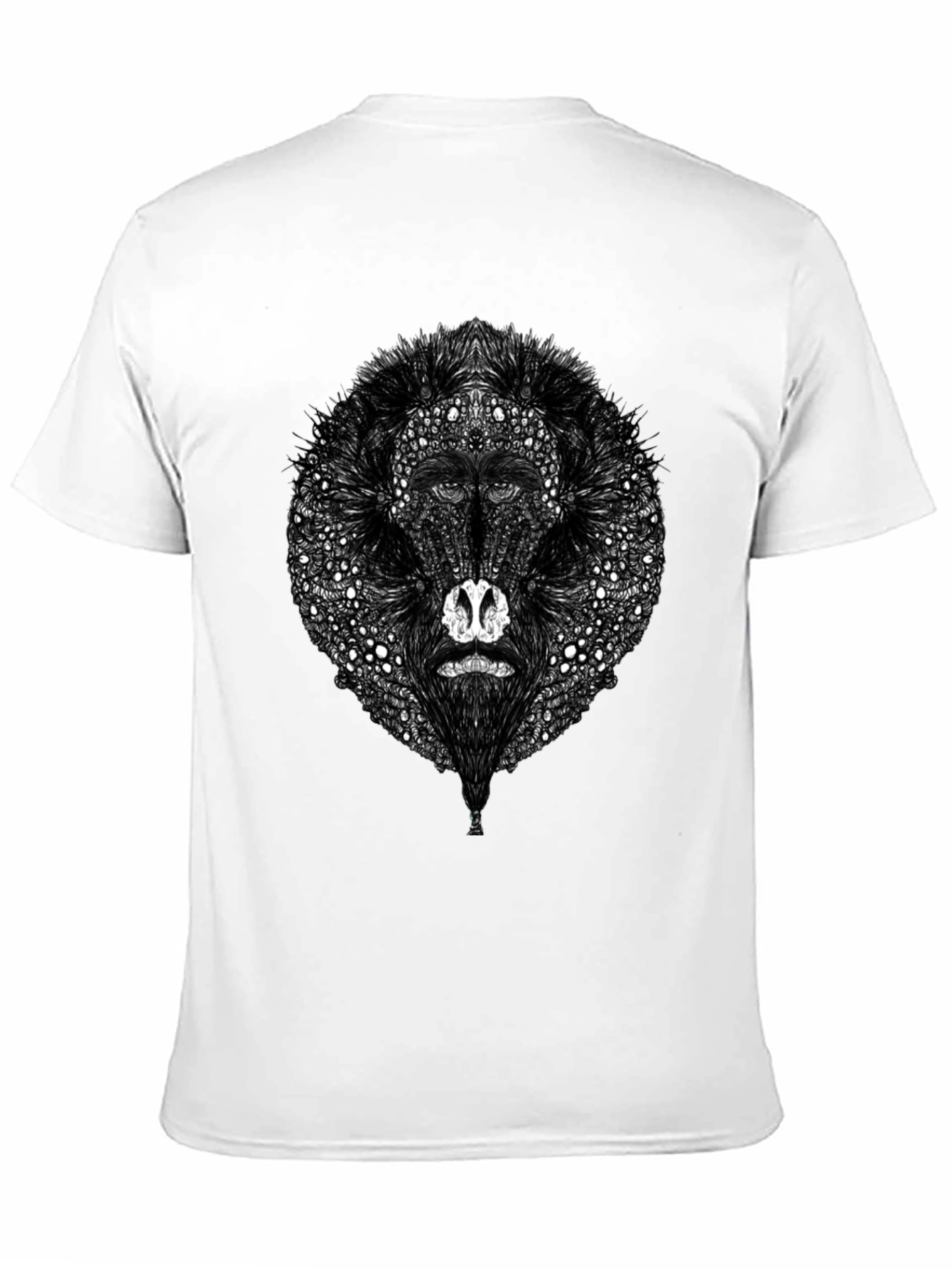 Abstract Baboon Graphic Tee - Unique Black T-Shirt
