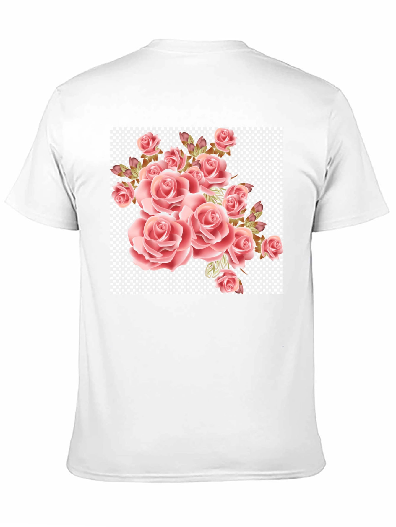 Floral Rose Print Black T-Shirt