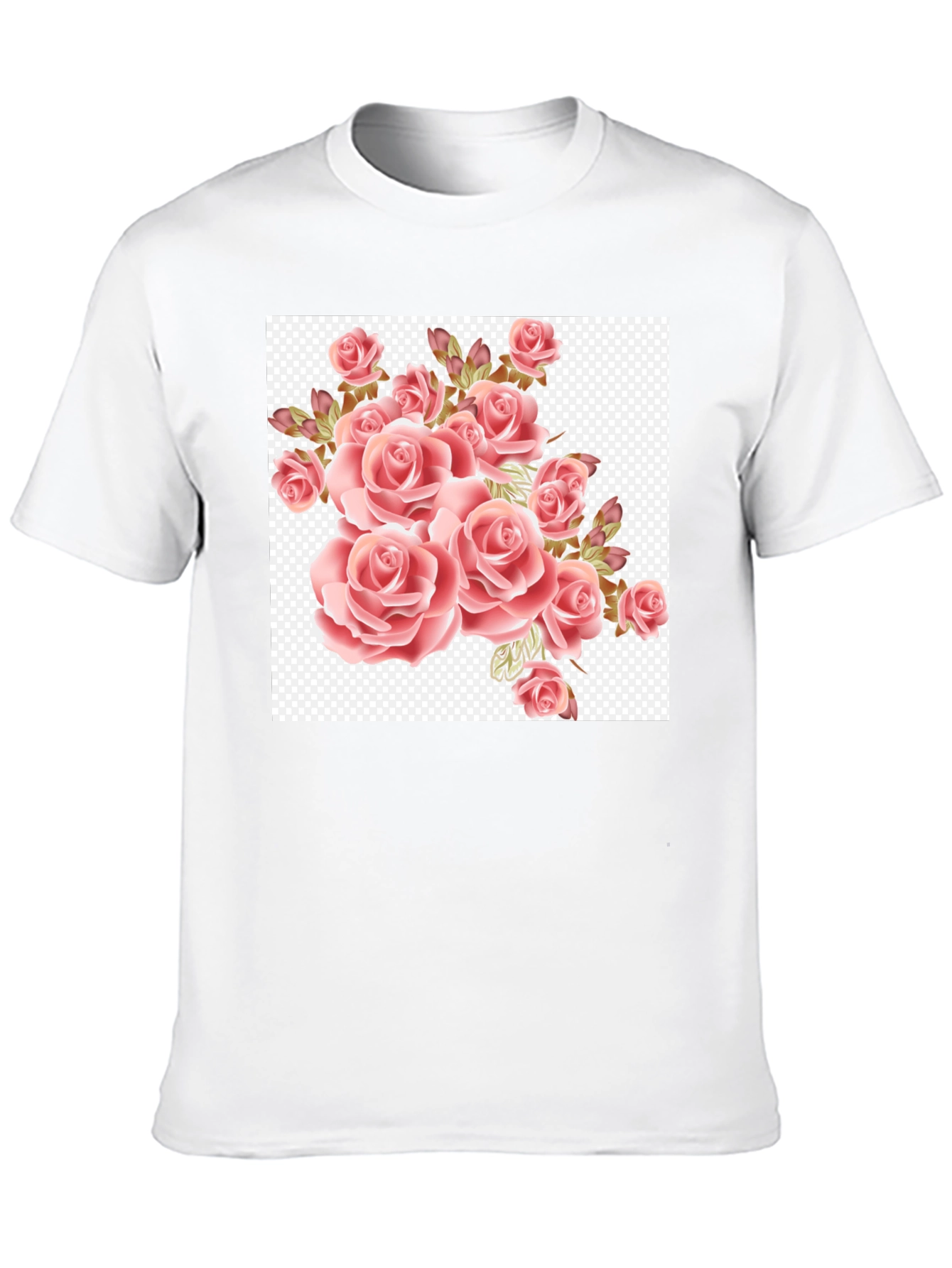 Floral Rose Print Black T-Shirt