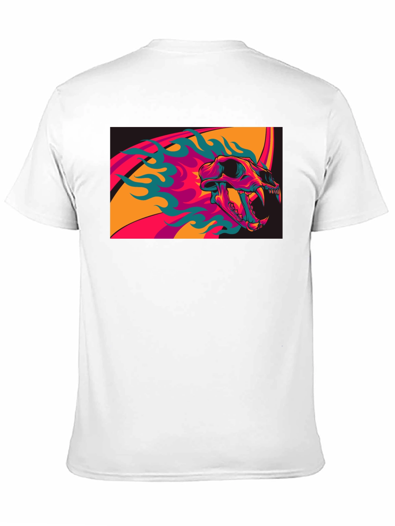 Skull Flames Graphic Tee - Black