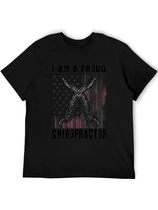 Proud Chiropractor T-Shirt - American Flag Design