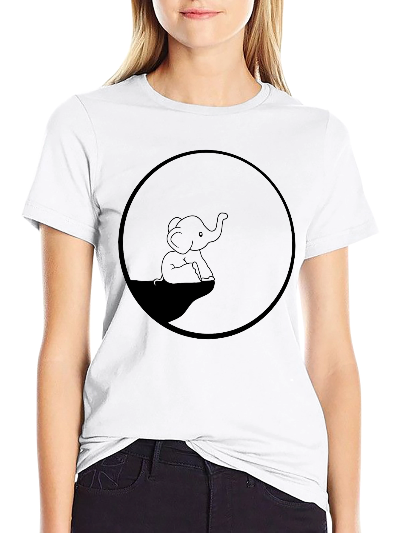 Elephant Graphic Tee - Classic Black Cotton T-Shirt