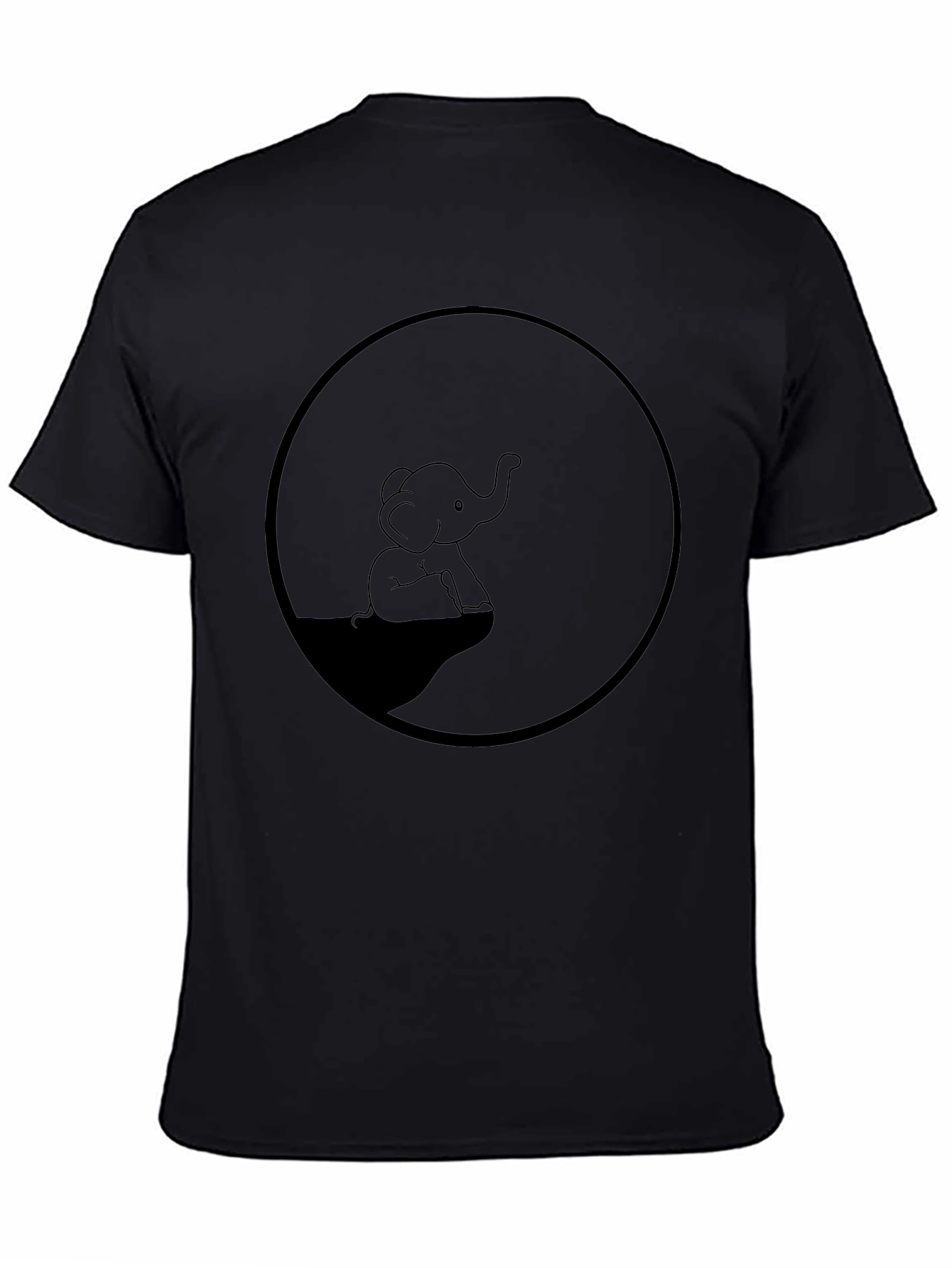 Elephant Graphic Tee - Classic Black Cotton T-Shirt