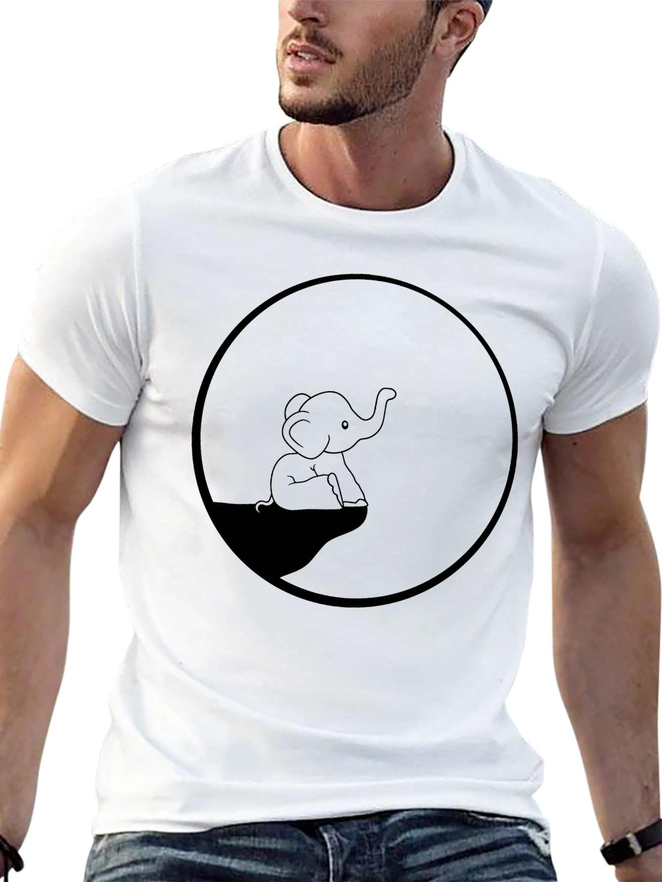 Elephant Graphic Tee - Classic Black Cotton T-Shirt
