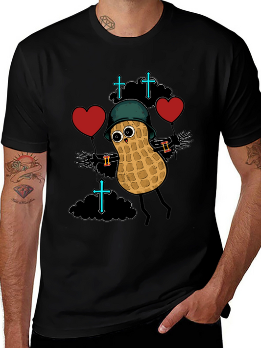 Whimsical Peanut Character Graphic T-Shirt