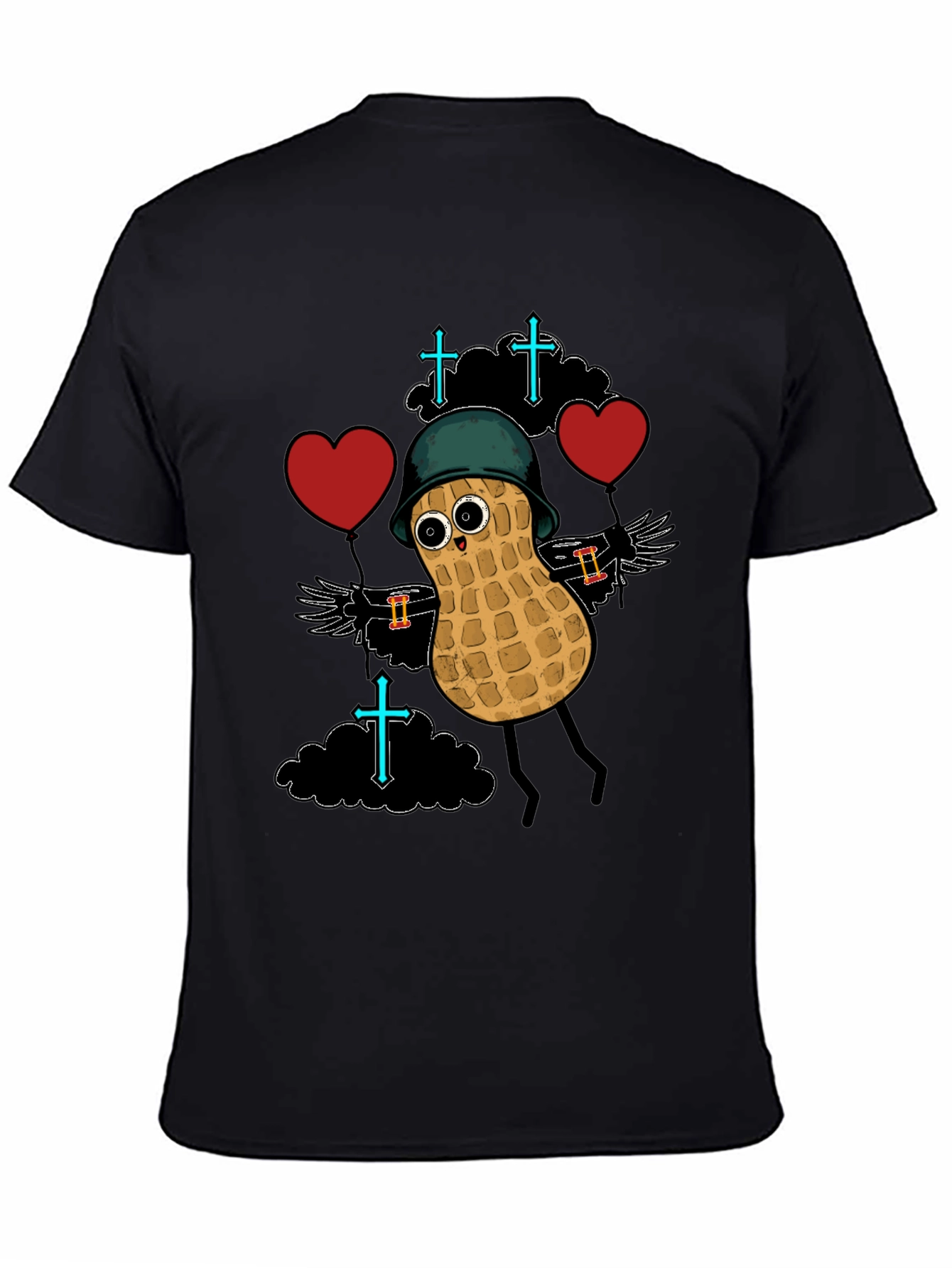 Whimsical Peanut Character Graphic T-Shirt