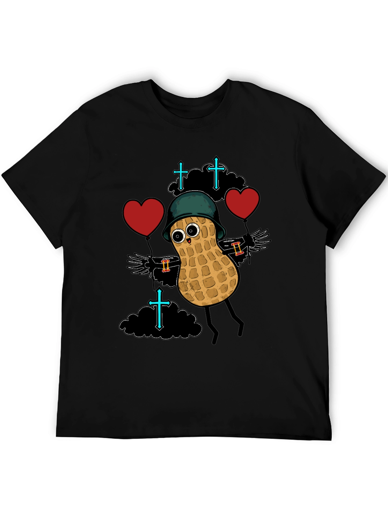 Whimsical Peanut Character Graphic T-Shirt