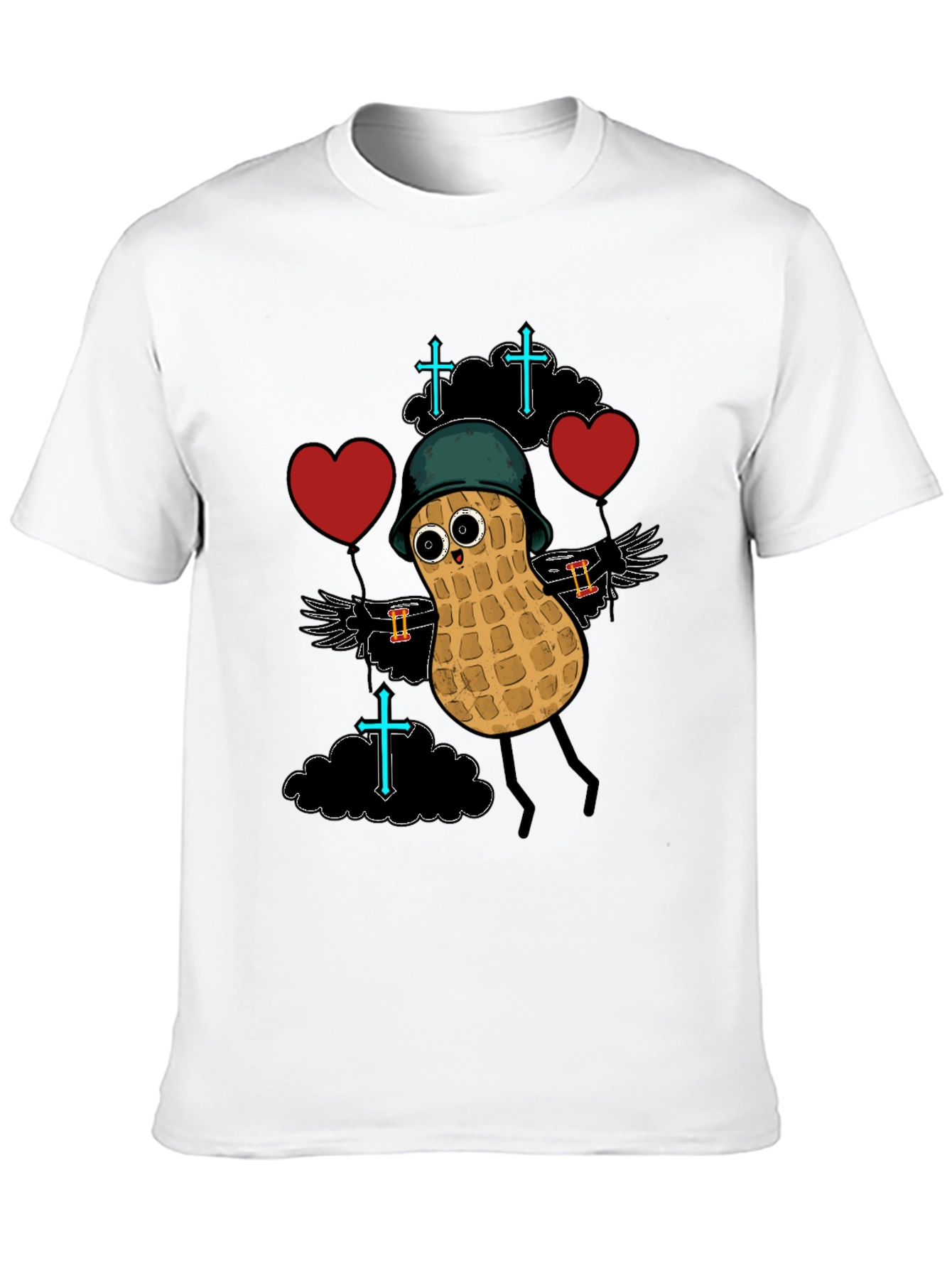 Whimsical Peanut Character Graphic T-Shirt